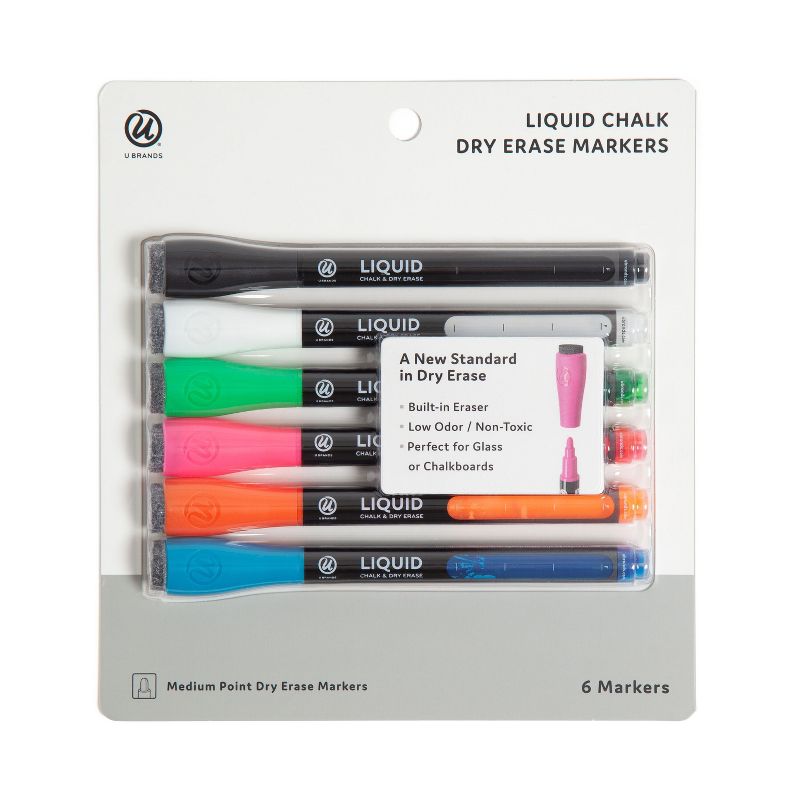 U Brands 6ct Liquid Chalk &#38; Dry Erase Markers, 4 of 12