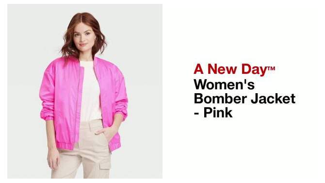 Women's Bomber Jacket - A New Day™ Pink, 2 of 7, play video