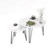 27.56'' Round Nesting Coffee Table Set of 2, Circular Nesting End Table Set, Round Wooden Tabletop, and Sturdy Metal Base - 2 of 4