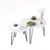 27.56'' Round Nesting Coffee Table Set of 2, Circular Nesting End Table Set, Round Wooden Tabletop, and Sturdy Metal Base - image 2 of 4