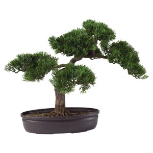 Silk Bonsai Tree - 16 Inch Artificial Plant with Exposed Roots - Home Decor Accent & Peaceful Gift - 1 of 2
