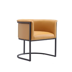 Sapphtopaz Modern Semi Circle Dining Chairs with Metal Leg PU Upholstered Geometric Kitchen Chairs with Metal Legs for Dining Room, Living Room - 1 of 4