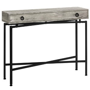 Monarch Specialties Accent Table Console Entryway Narrow Sofa Storage Drawer Living Room Bedroom Grey Laminate Black Metal Contemporary Modern - 1 of 4