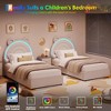 Princess Twin Size Bed Frame, Upholstered Platform Bed Frame with 4 Drawers & LED Lights for Kids, No Box Spring Needed, Noise-Free Slats - 4 of 4