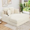 Dolonm 66.5 "Compressed Boneless Sofa Foldable sofa bed and floor bed Corduroy Double Recliner with Cup Holder, Cushion, Side Pocket - 2 of 4