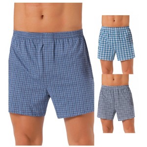 INSPIRE CHIC Men's 3 Pack Classic Plaid Pattern Boxer Shorts - 1 of 4