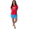 DC Comics Women's Wonder Woman Gold Foil Logo Shirt and Shorts Pajama Set WW Logo - 2 of 4