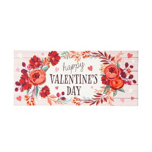 Evergreen Floral Happy Valentine's Day Sassafras Indoor Outdoor Switch Doormat 1'10"x10" Multicolored - 1 of 1