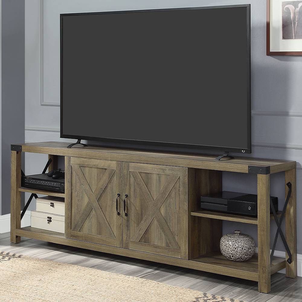 Photos - Mount/Stand Abiram TV Stand for TVs up to 71" and Consoles Rustic Oak - Acme Furniture