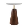 Timeless Marble Top End Table with Sleek Fluted Base Accent - Compact Small Side Table for Home, Covered Patio, or Living Room End Tables - 2 of 4