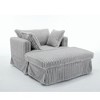 NicBex Modern Accent Chair with Ottoman Corduroy Chaise Longue Comfy Reclining Chair Sofa with Foot Stool - 3 of 4