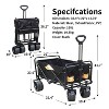 Janey Serving Cart with All-Terrain Wheels, Extra Large Capacity Collapsible Wagon, Outdoor Furniture - The Pop Home - 3 of 4