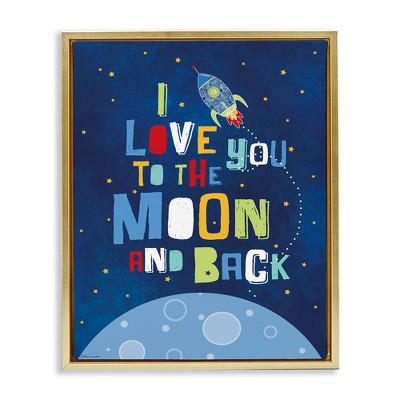 Stupell Industries Moon & Back with Rocket Ship, 17" x 21"