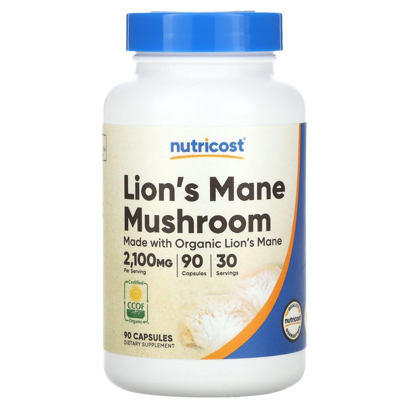 Nutricost Lion's Mane Mushroom, 2,100 mg, 90 Capsules (700 mg per Capsule), 1 of 3