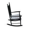 Lyngins Solid Populus Wood Outdoor Accent Chair – Wide Seat & Armrests, Slatted Back, 250 LBS Weight Limit, Wooden Porch Rocking Chair - 3 of 4