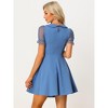 Allegra K Women's Retro Peter Pan Collar A-Line Mesh Sleeve Dress - 4 of 4
