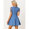 Allegra K Women's Retro Peter Pan Collar A-Line Mesh Sleeve Dress - image 4 of 4