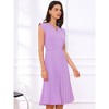 Allegra K Women's Sleeveless Casual V Neck Button Pleated Midi Dress - 4 of 4