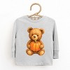 Watercolor Pumpkin Bear - Kids Toddler Long Sleeve Tee and Kids Youth Long Sleeve Tee - 2 of 2