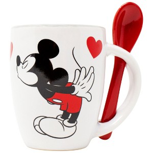 Adult Disney Mickey and Minnie Kissing 4 Ounce Espresso Mug - 1 of 3