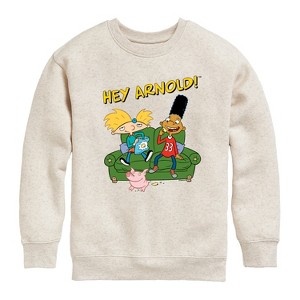 Boys' - Hey Arnold! - Arnold, Gerald and Abner Graphic Long Sleeve Fleece Sweatshirt - 1 of 4