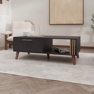 Wengue Coffee Table with a Door and Open Storage - 1 of 1