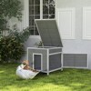 PawHut Duck Coop, Wooden Duck House with Openable Roof, Removable Floor, Double Doors, Ramp, for Ducks, Geese, Rabbits, Chickens - 2 of 4