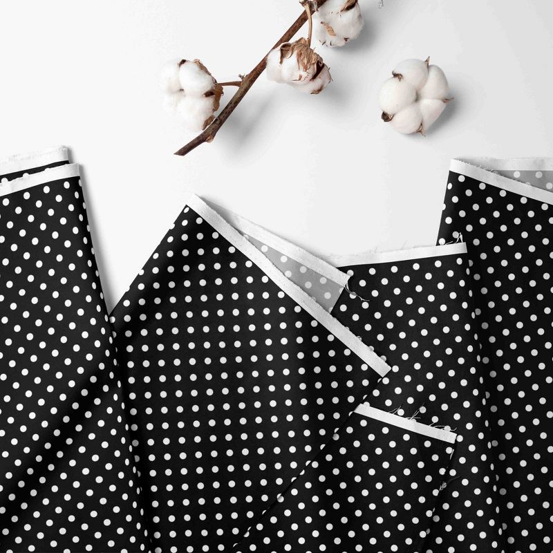 Bacati - Pin Dots Crib/Toddler Bed Skirt - White/Black, 2 of 5