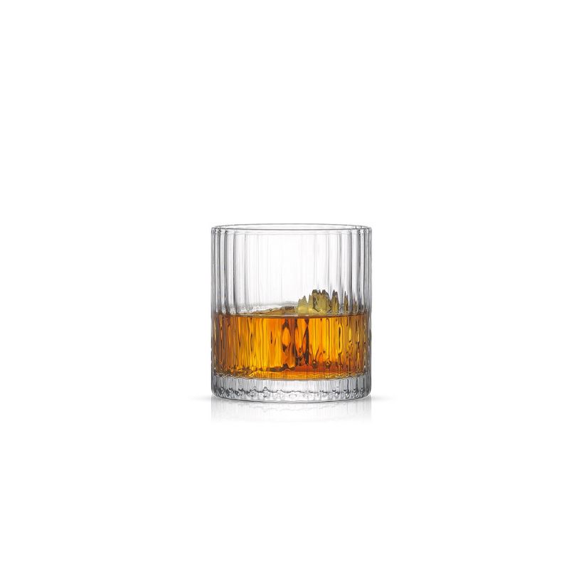 JoyJolt Elle Fluted Double Old Fashion Whiskey Glass - 10 oz Ribbed Scotch Glasses - Set of 2, 5 of 7