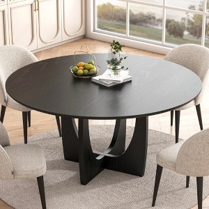 42" Round Dining Table Kitchen Table with Criss Cross Pedestal - 1 of 4