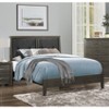 TiramisuBest Contemporary Design Dark Gray Finish Queen Bed 1pc Button-Tufted Faux Leather Upholstered Headboard Wooden Bedroom Furniture - - 2 of 4