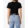 Women's Alana Cropped V Neck Tee - OLIVACEOUS - image 2 of 4