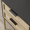 Nathan James Andrew 2 Drawers Side Table Matte Black Rattan: Brass Gold Hardware, Durable Metal Legs - 4 of 4