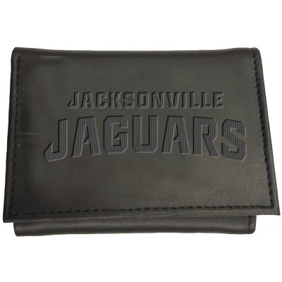 Evergreen NFL Jacksonville Jaguars Black Leather Trifold Wallet Officially Licensed with Gift Box