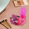 Unique Bargains Ostrich Feather Half Face Party Mask Rose Red 1 Pc - 4 of 4