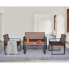 VYNXARIA 4-Piece Patio Furniture Set Outdoor Balcony Porch Garden Backyard Lawn Furniture Acacia Wood Table Top, Morden Black and Light Brown - 2 of 4