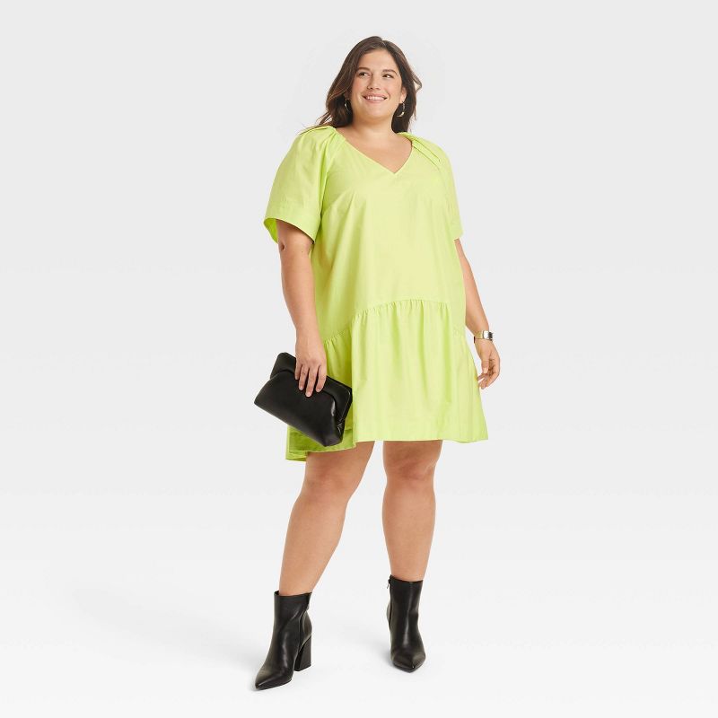 Women's Flutter Short Sleeve Mini Shift Dress - A New Day™, 4 of 10