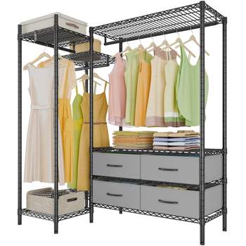 IRIS Black Metal Clothes Rack 54.92 in. W x 596 in. H 586005 - The