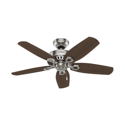 42" Brushed Nickel Ceiling Fan with LED Light and Mahogany Blades