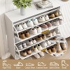 Fluted Shoe Cabinet, Narrow Shoe Storage Cabinet with 2 Flip Drawers and Open Shelf, Storage Organizer for Foyer, Hallway, Front Door - 3 of 3