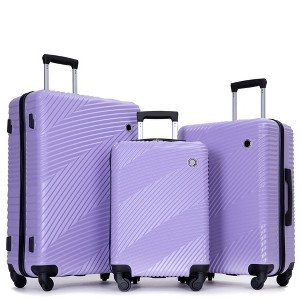 3 Piece Luggage Sets, Lightweight Suitcase With 2 Hooks And 360 Degree Spinner Wheels For Men Women (20in/24in/28in) - 1 of 4