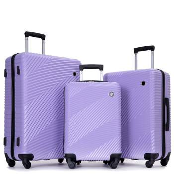 3 Piece Luggage Sets, Lightweight Suitcase With 2 Hooks And 360 Degree Spinner Wheels For Men Women (20in/24in/28in)