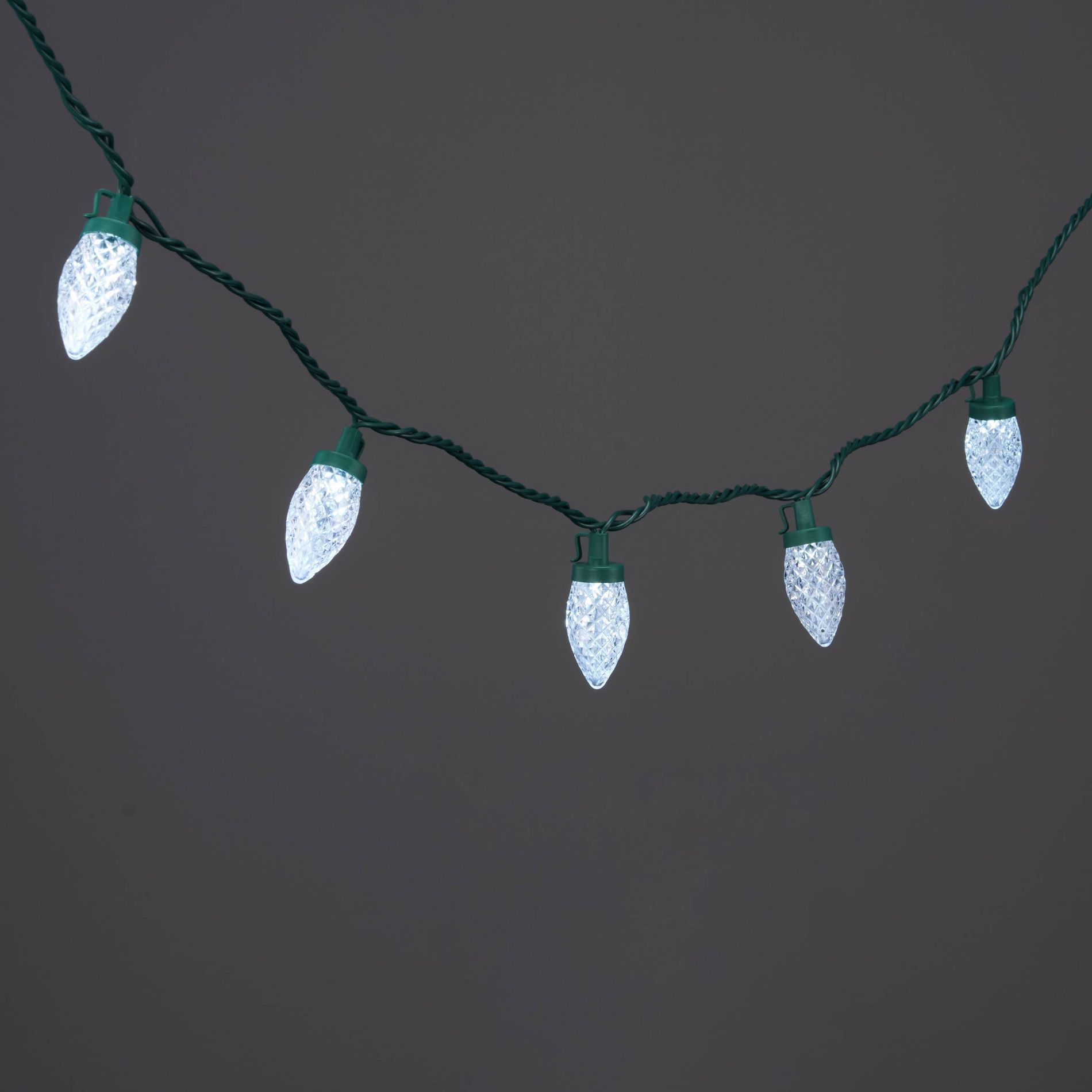 25ct LED C9 Faceted Christmas String Lights with Green Wire - Wondershop™