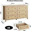 29" Rattan 3 Dresser for Bedroom, Wooden Closet Dressers Chest of Drawers, Boho Tall Drawer Dresser,  for Bedroom, Living Room - 3 of 4
