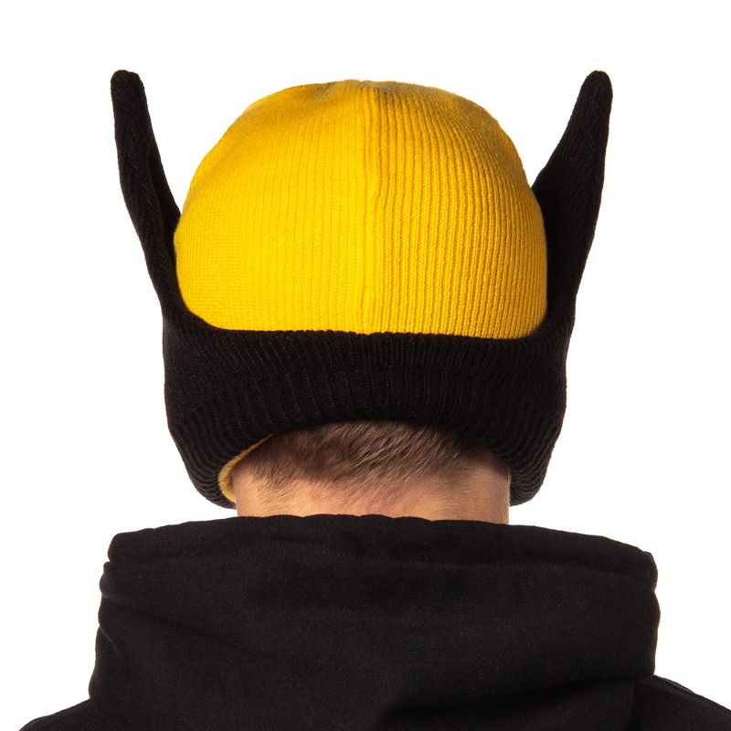 Marvel Wolverine Beanie X-Men Costume Character Mask Cuff Knit Beanie Hat Multicoloured, 4 of 6