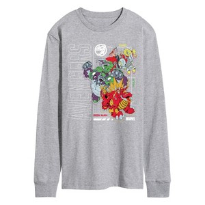 Men's - Marvel - Avengers Mech Schematic Long Sleeve Graphic T-Shirt - 1 of 4