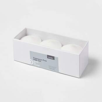 3" x 3" 3pk Unscented Pillar Candle Set Off-White - Made By Design™