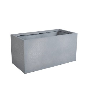 LeisureMod Flora Fiberstone and MGO Clay Planter Rectangular Planter Pot for Indoor and Outdoor - 1 of 4