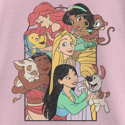 Disney Girl's Disney Princess Pets Distressed T-Shirt - Light Pink - Small — фото 2