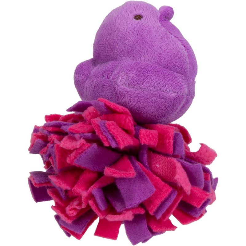 Peeps for Pets Plush Chick Fleece Bottom Squeaker Dog Toy - Pink/Purple, 1 of 2